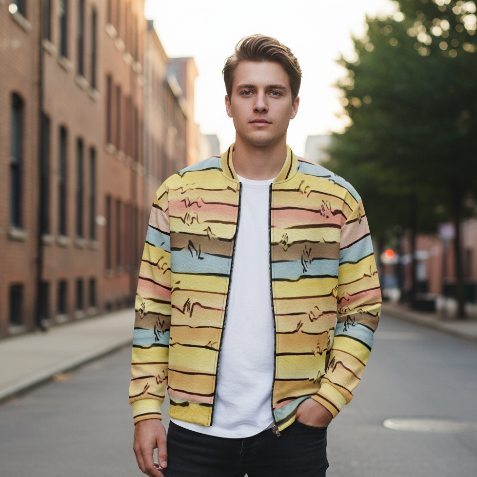Golden Strata Unisex Bomber Jacket