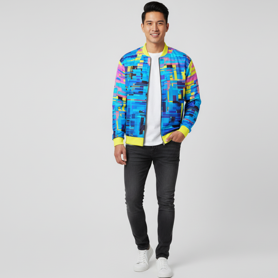 Electric Blueprint Unisex Bomber Jacket