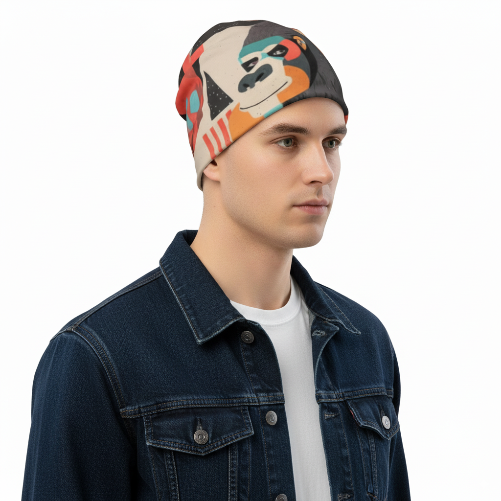Retro Shuffle All-Over Print Beanie