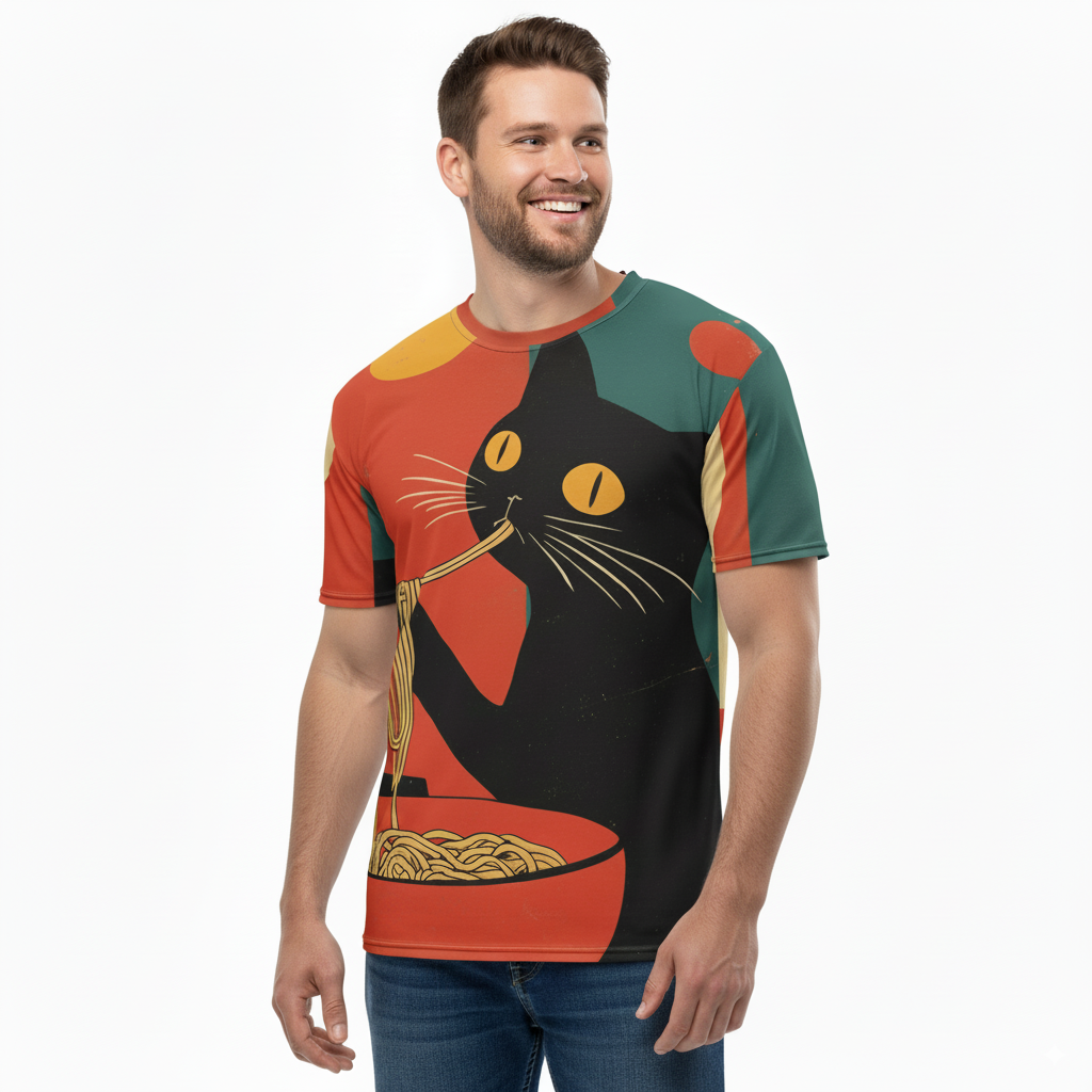 Pasta Cat Men's T-Shirt