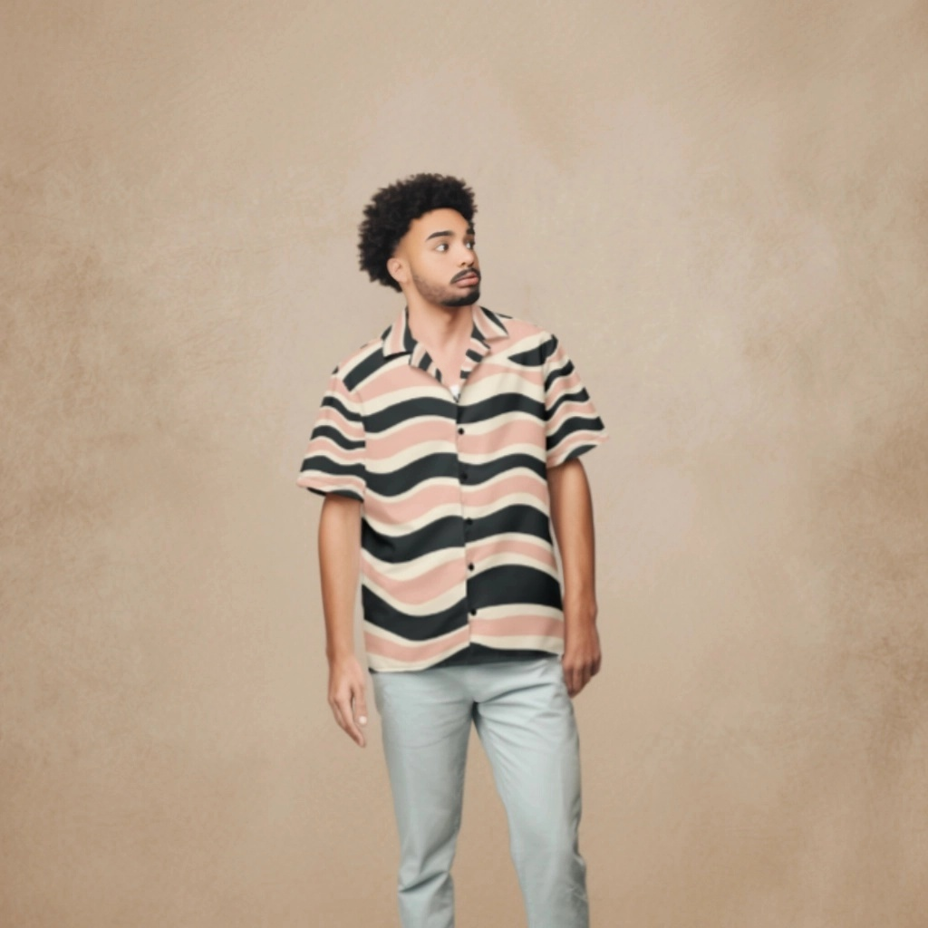 Pink Wave Unisex Button Shirt